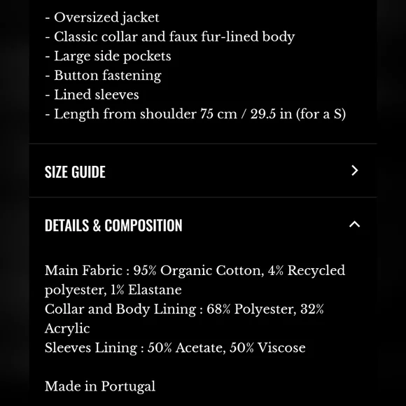 Sezane Will Indigo Faux Sheepskin Collar Jacket - Picture 5 of 5